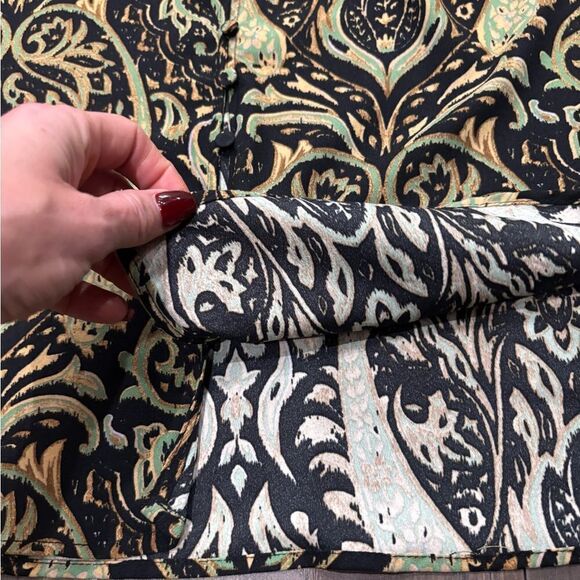 ZARA Green/Black Paisley FLOWY PRINTED SHIRT Sz M NWT - Picture 10 of 10
